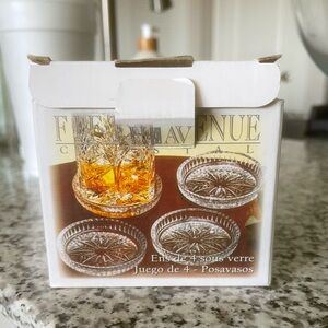 16 fifth avenue crystal glass coasters
